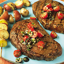 Chuletas de Costilla con Tapenade con Tomate Fresco